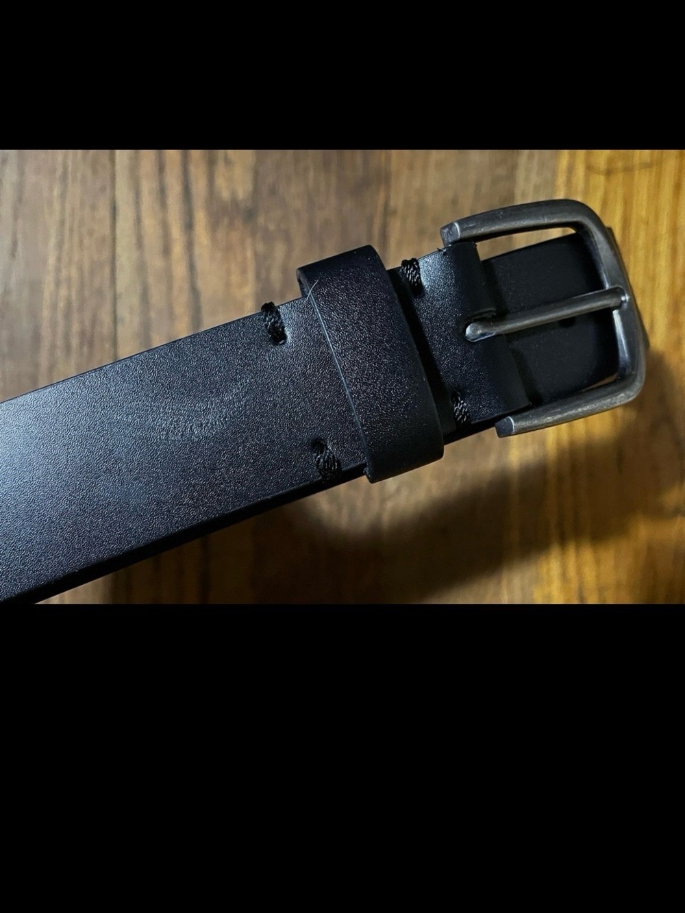 Clarks Black Belt with Brushed Silver Buckle Dressy Neutral Minimalist Small